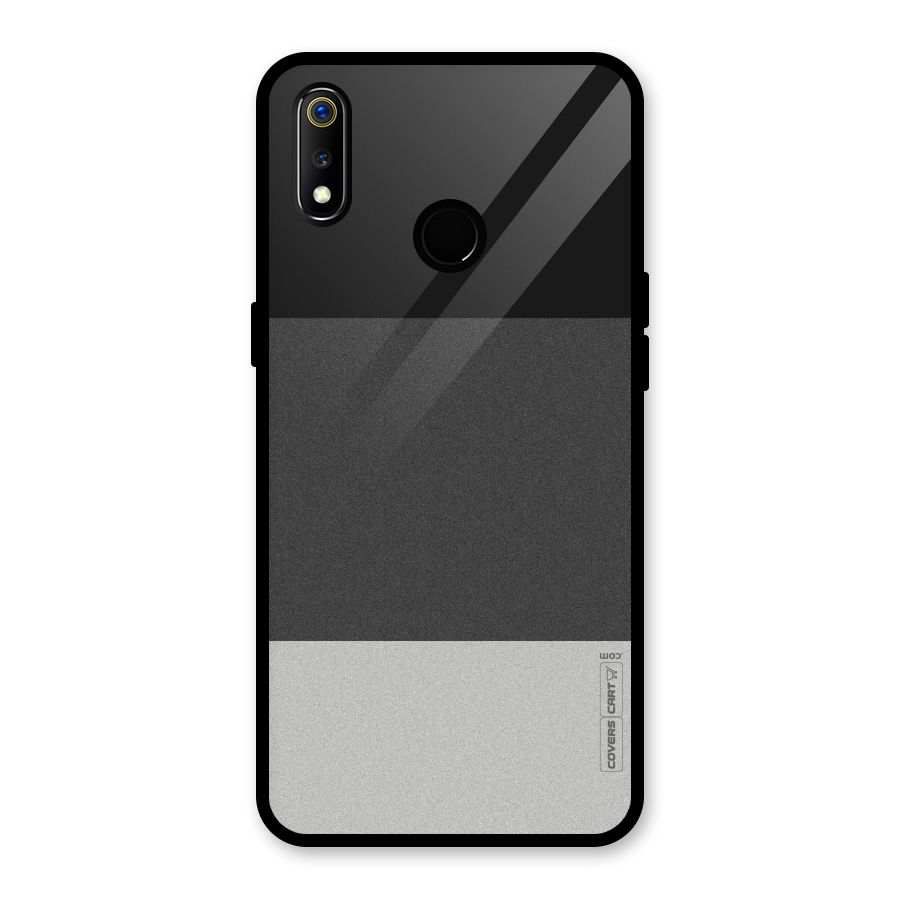 Pastel Black and Grey Glass Back Case for Realme 3i