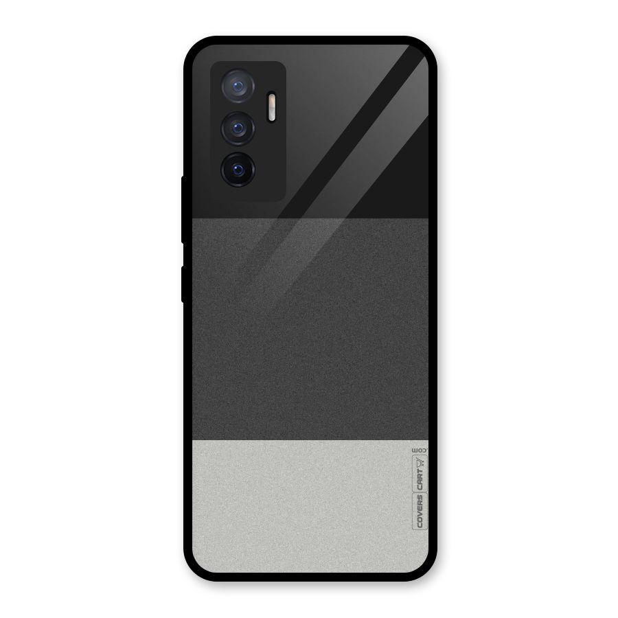 Pastel Black and Grey Glass Back Case for Vivo V23e