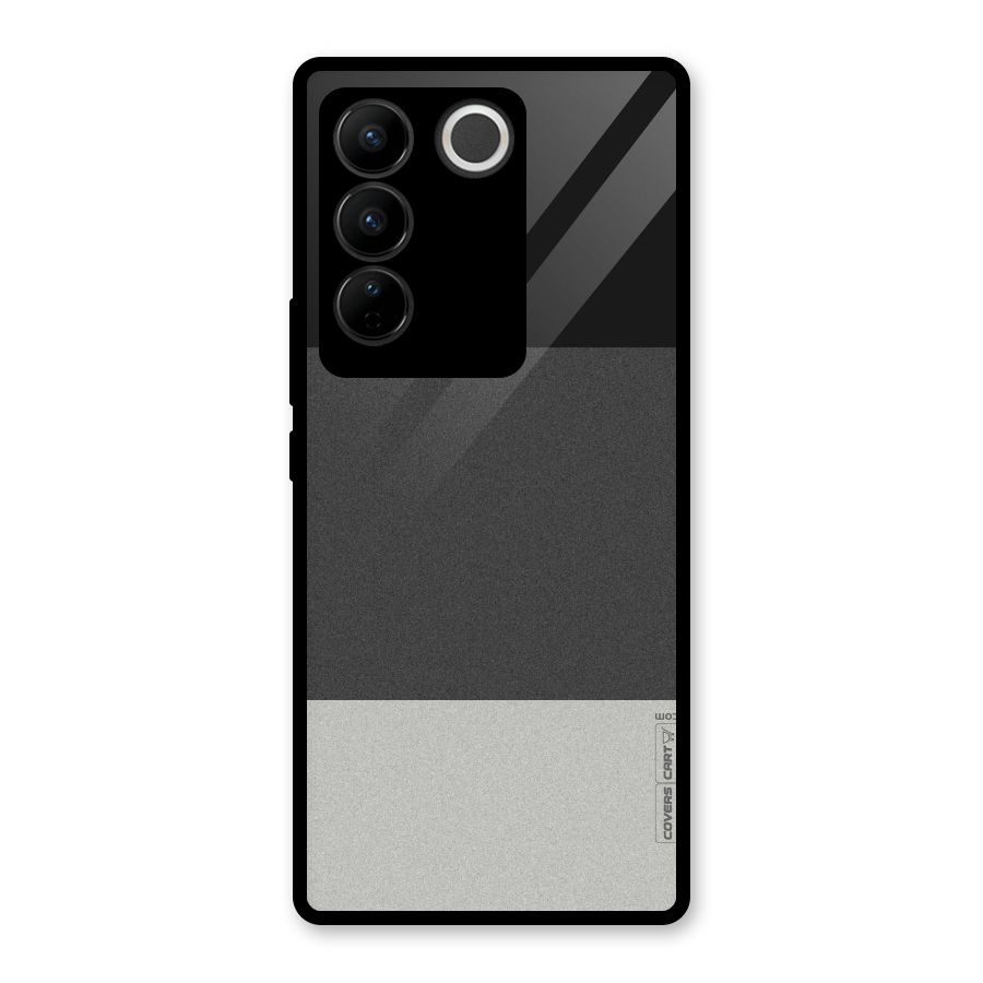 Pastel Black and Grey Glass Back Case for Vivo V27 Pro