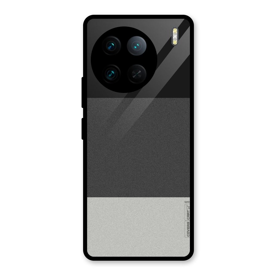 Pastel Black and Grey Glass Back Case for Vivo X90 Pro