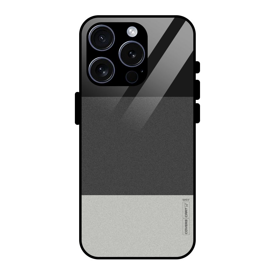 Pastel Black and Grey Glass Back Case for iPhone 15 Pro