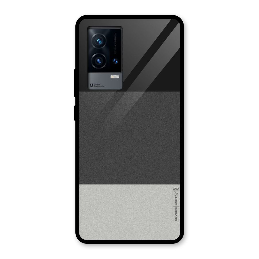 Pastel Black and Grey Glass Back Case for iQOO 9 5G