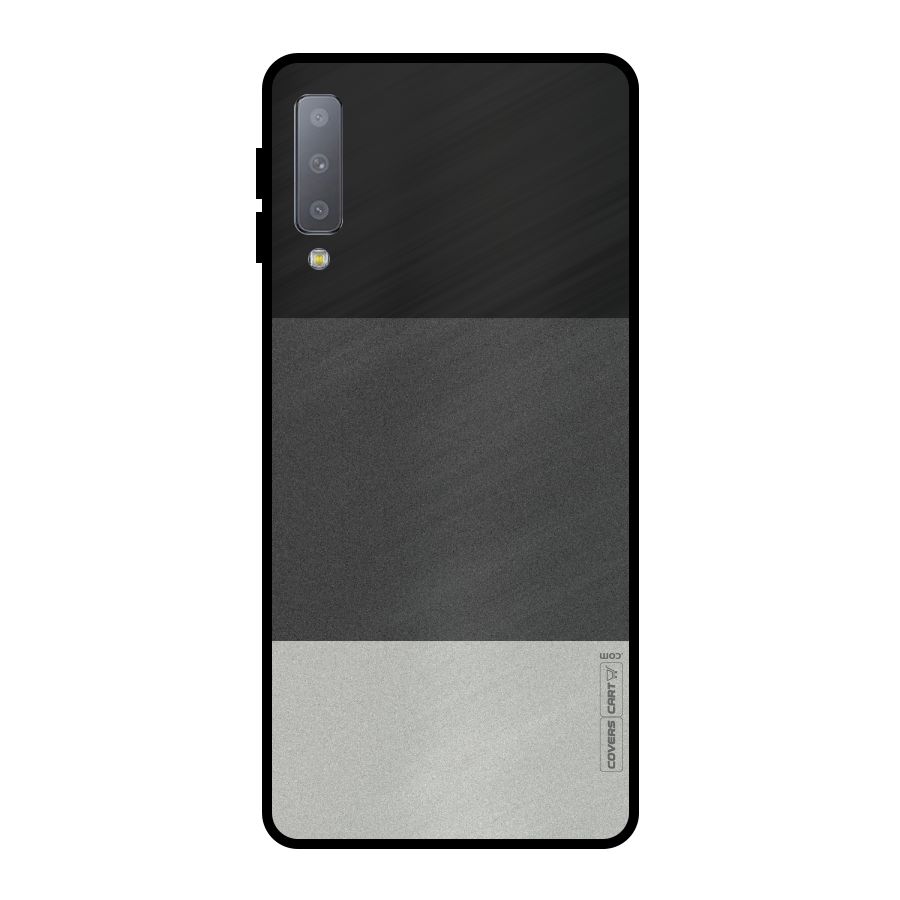 Pastel Black and Grey Metal Back Case for Galaxy A7 (2018)