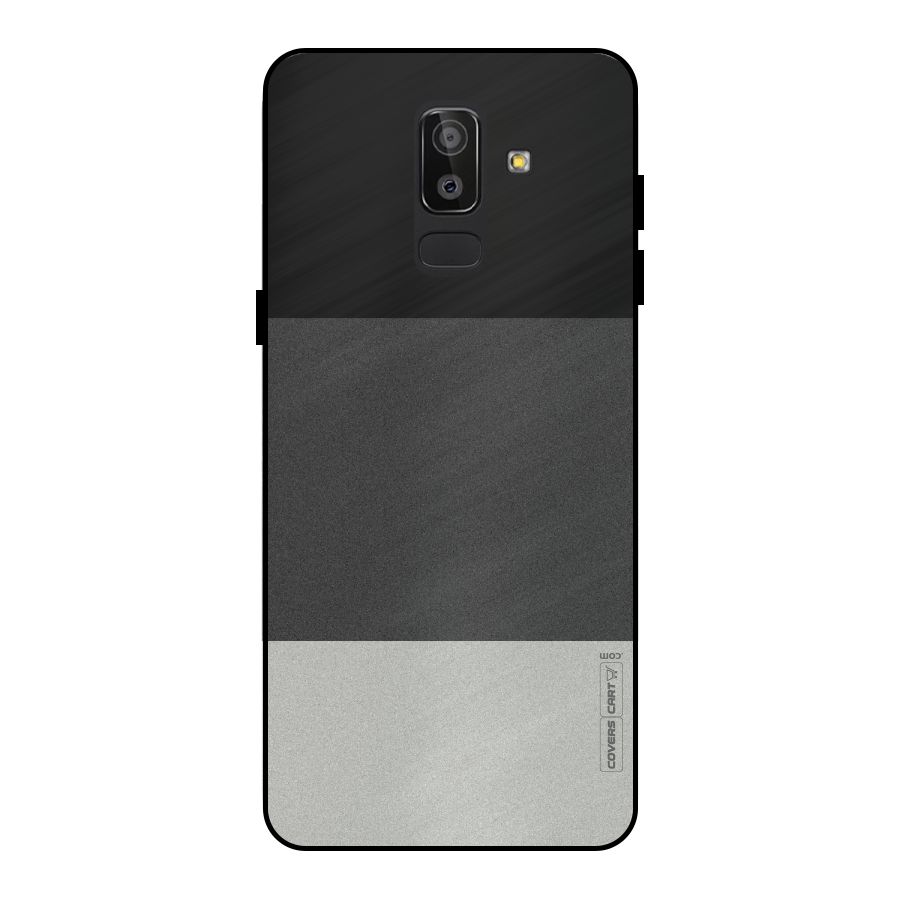 Pastel Black and Grey Metal Back Case for Galaxy J8
