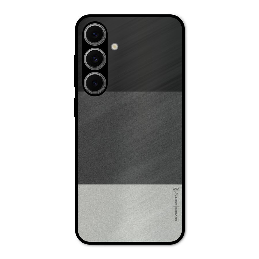 Pastel Black and Grey Metal Back Case for Galaxy S24 FE