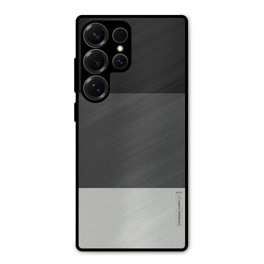 Pastel Black and Grey Metal Back Case for Galaxy S25 Ultra