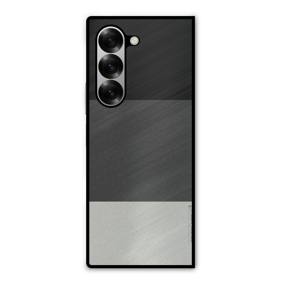 Pastel Black and Grey Metal Back Case for Galaxy Z Fold6