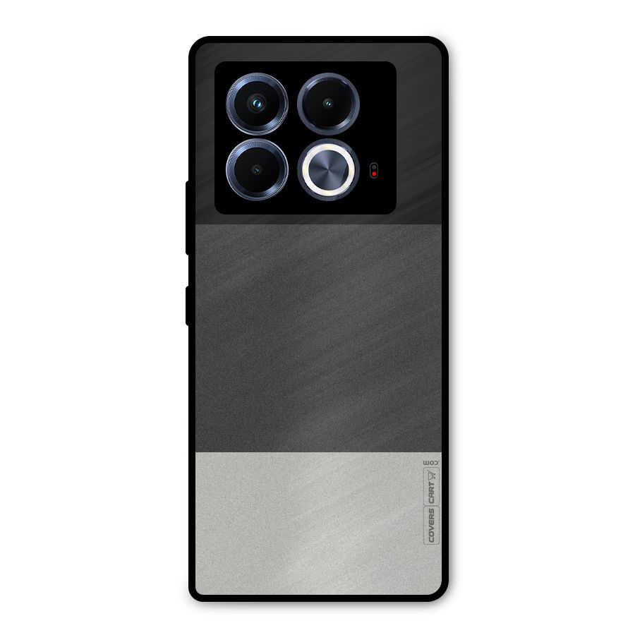 Pastel Black and Grey Metal Back Case for Infinix Note 40 5G