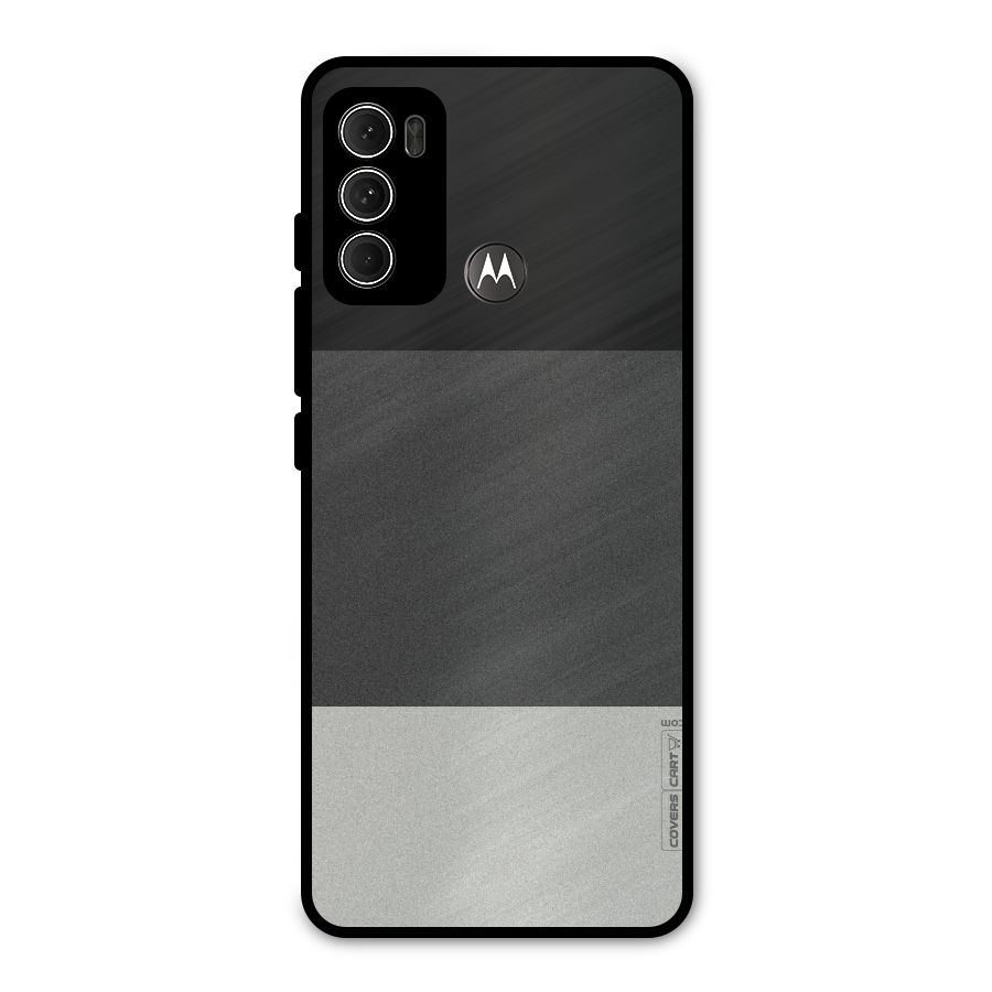 Pastel Black and Grey Metal Back Case for Moto G60