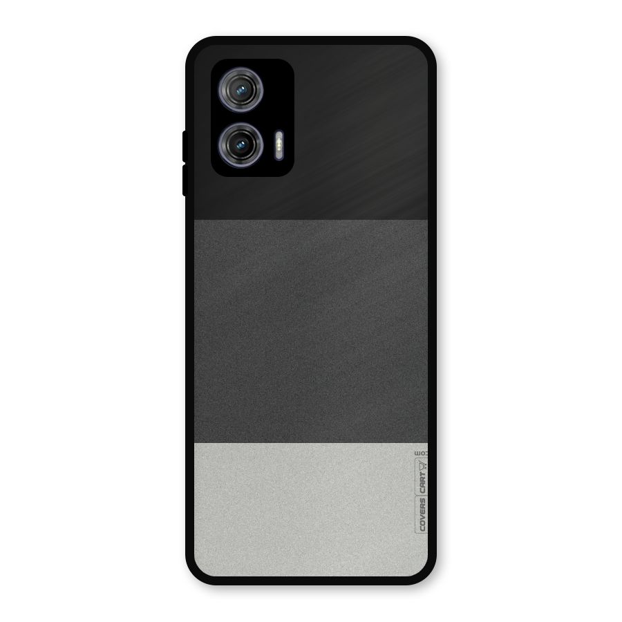 Pastel Black and Grey Metal Back Case for Moto G73