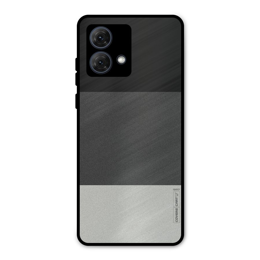 Pastel Black and Grey Metal Back Case for Moto G84
