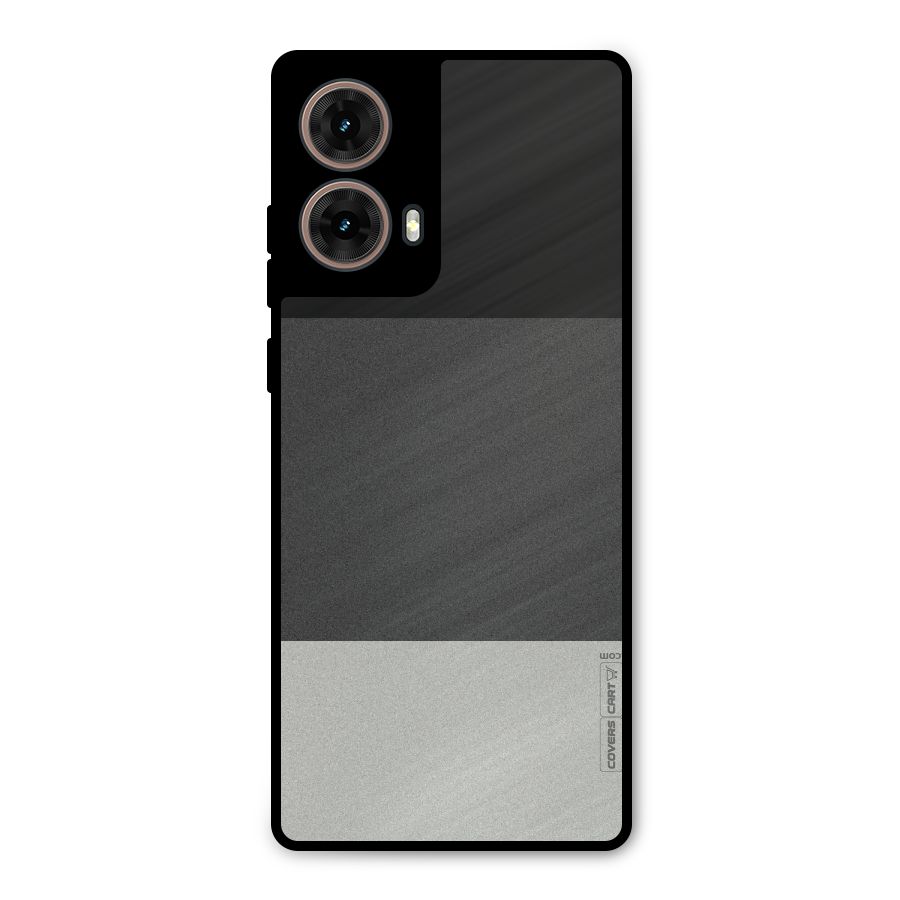 Pastel Black and Grey Metal Back Case for Moto G85