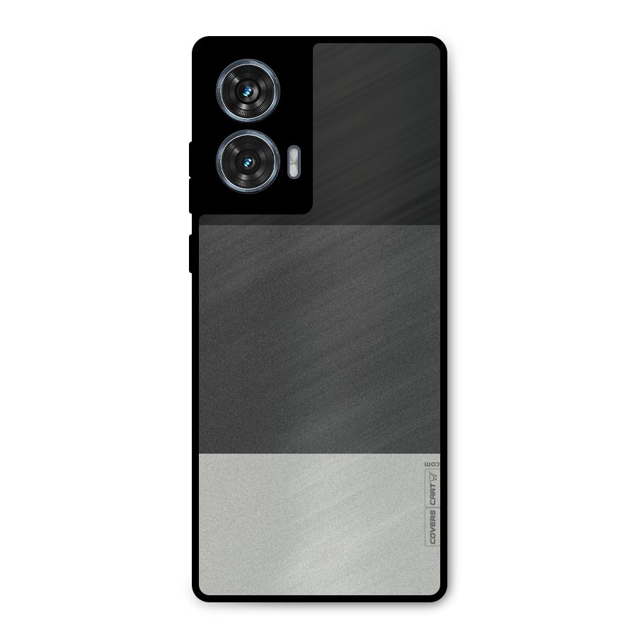 Pastel Black and Grey Metal Back Case for Motorola Edge 50 Fusion