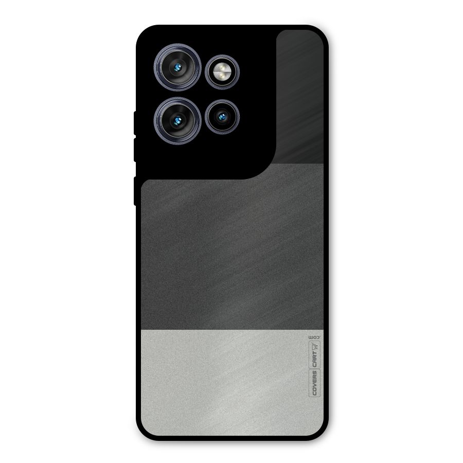 Pastel Black and Grey Metal Back Case for Motorola Edge 50 Neo