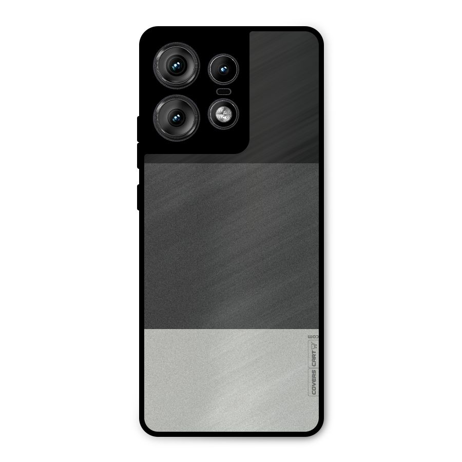 Pastel Black and Grey Metal Back Case for Motorola Edge 50 Pro