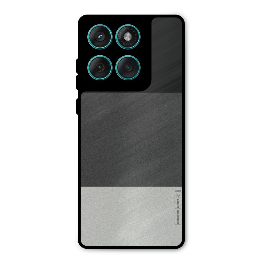 Pastel Black and Grey Metal Back Case for Motorola Edge 60