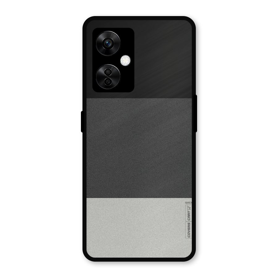 Pastel Black and Grey Metal Back Case for OnePlus Nord CE 3 Lite