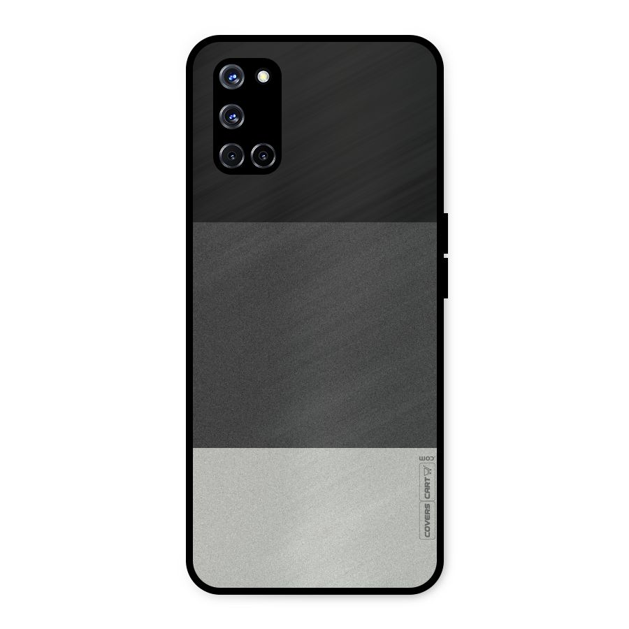 Pastel Black and Grey Metal Back Case for Oppo A52