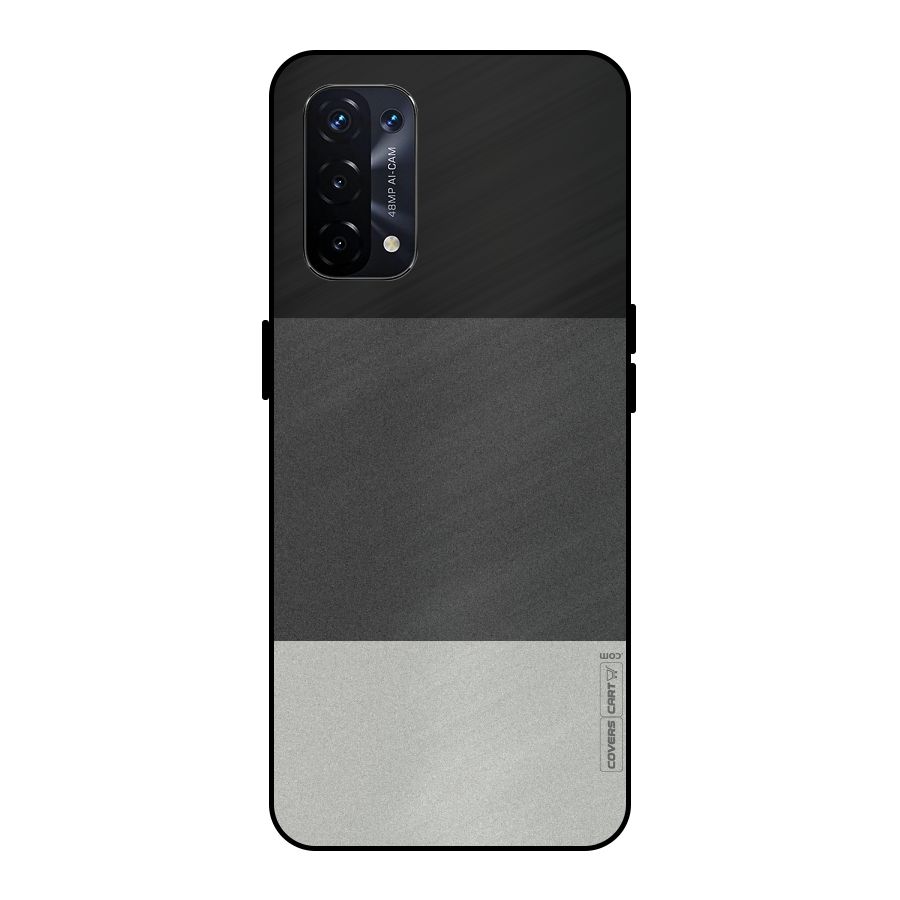 Pastel Black and Grey Metal Back Case for Oppo A74 5G