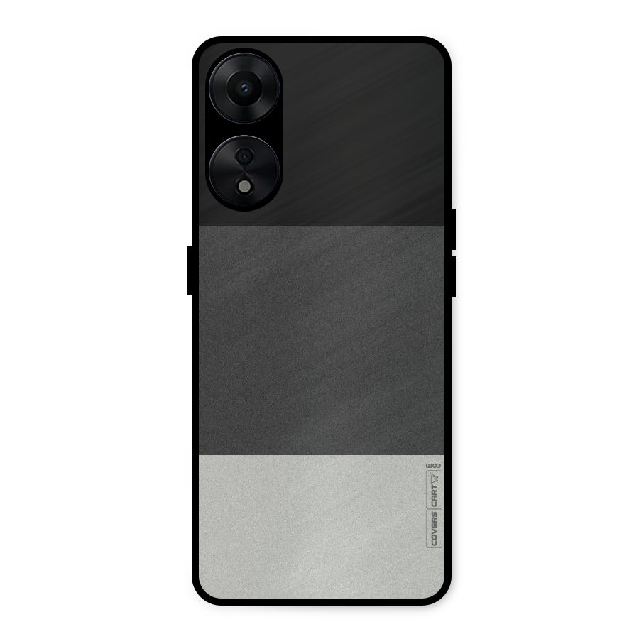 Pastel Black and Grey Metal Back Case for Oppo A78 5G