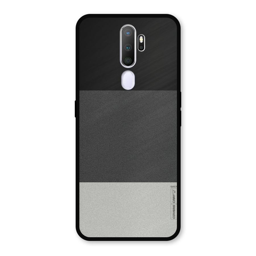 Pastel Black and Grey Metal Back Case for Oppo A9 (2020)