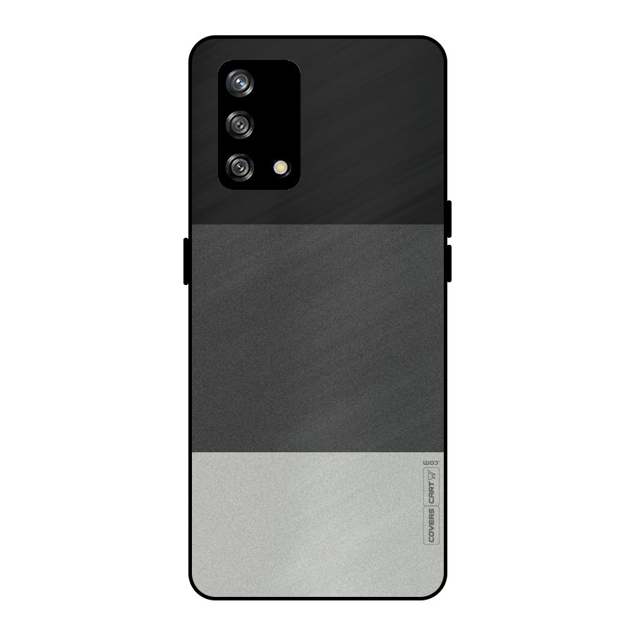 Pastel Black and Grey Metal Back Case for Oppo F19
