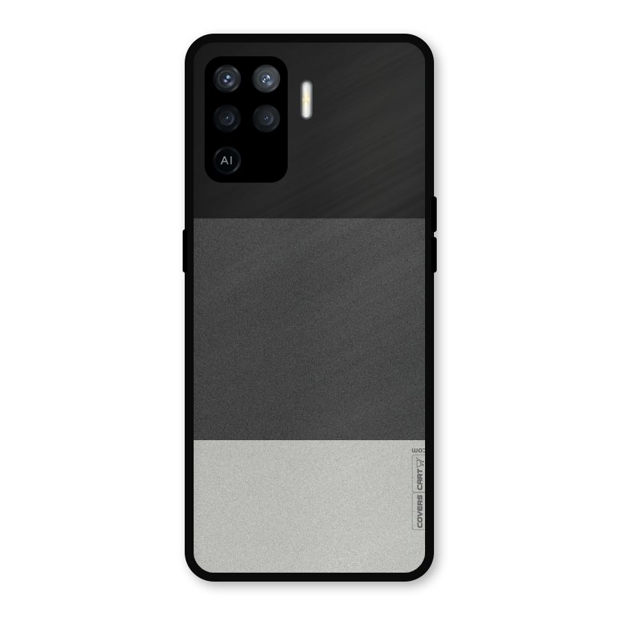Pastel Black and Grey Metal Back Case for Oppo F19 Pro