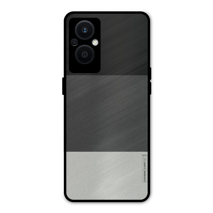 Pastel Black and Grey Metal Back Case for Oppo F21s Pro 5G