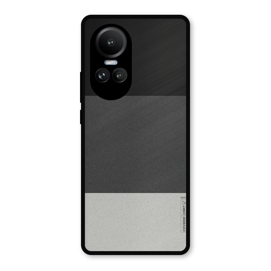 Pastel Black and Grey Metal Back Case for Oppo Reno10 Pro