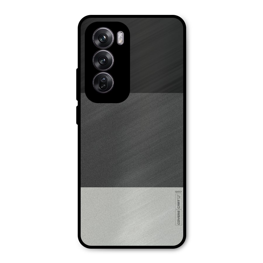 Pastel Black and Grey Metal Back Case for Oppo Reno12 Pro