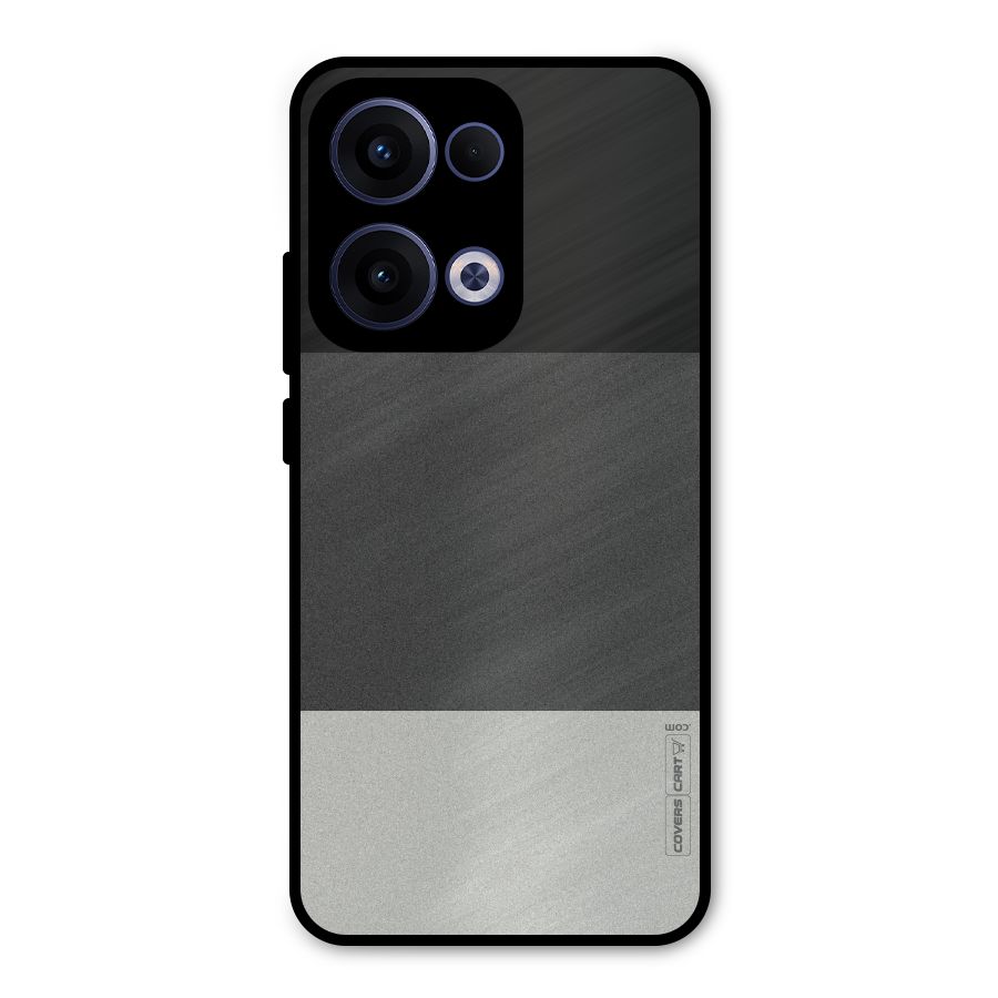 Pastel Black and Grey Metal Back Case for Oppo Reno13