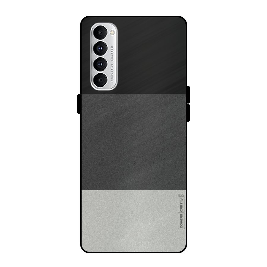 Pastel Black and Grey Metal Back Case for Oppo Reno4 Pro