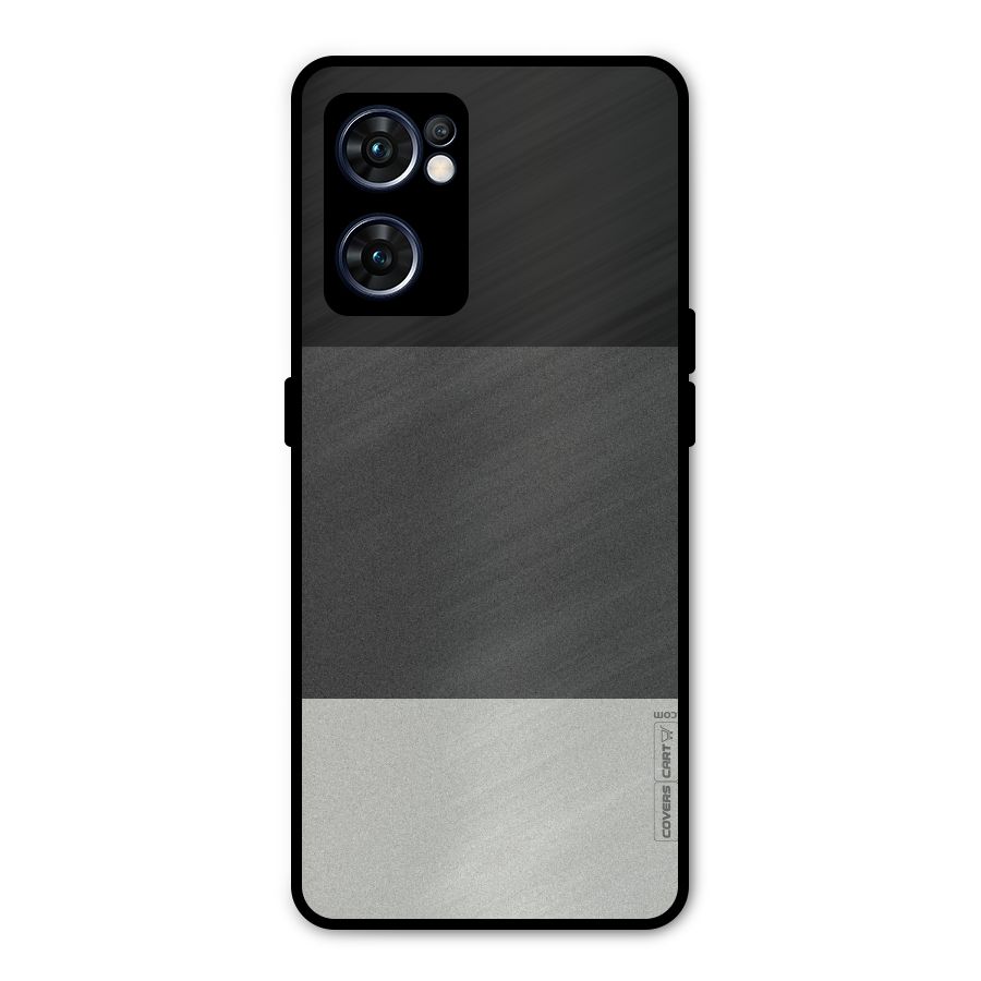 Pastel Black and Grey Metal Back Case for Oppo Reno7 5G