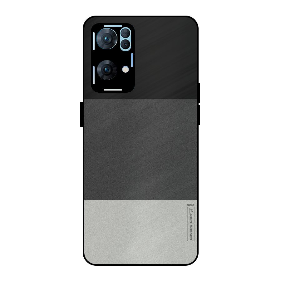 Pastel Black and Grey Metal Back Case for Oppo Reno7 Pro 5G