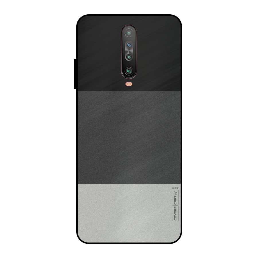 Pastel Black and Grey Metal Back Case for Poco X2