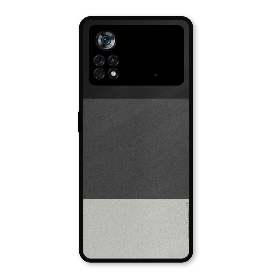 Pastel Black and Grey Metal Back Case for Poco X4 Pro 5G