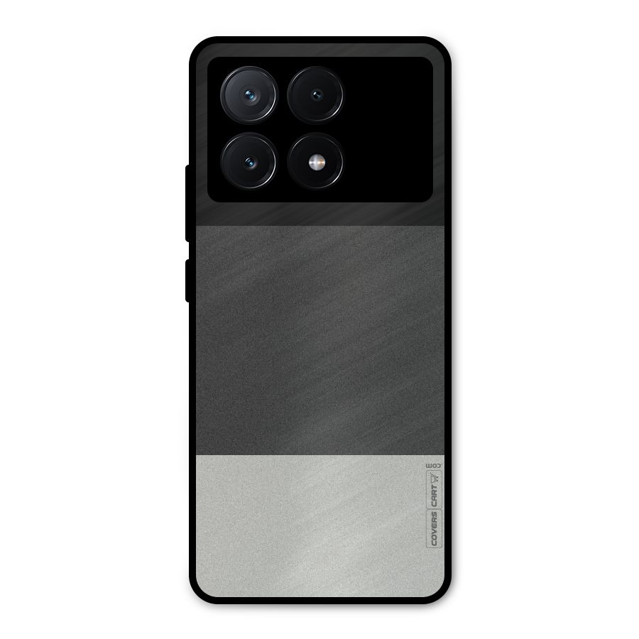 Pastel Black and Grey Metal Back Case for Poco X6 Pro