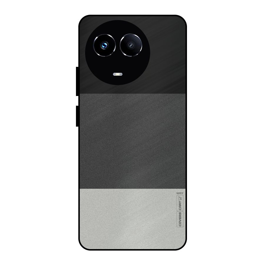 Pastel Black and Grey Metal Back Case for Realme 11 5G