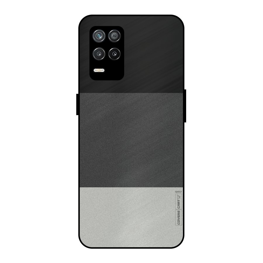 Pastel Black and Grey Metal Back Case for Realme 8 5G
