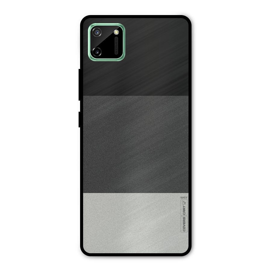Pastel Black and Grey Metal Back Case for Realme C11