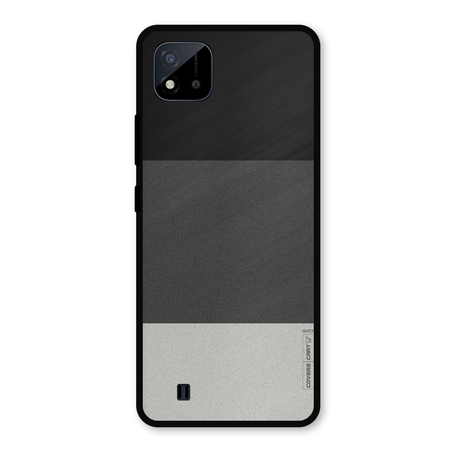 Pastel Black and Grey Metal Back Case for Realme C11 2021