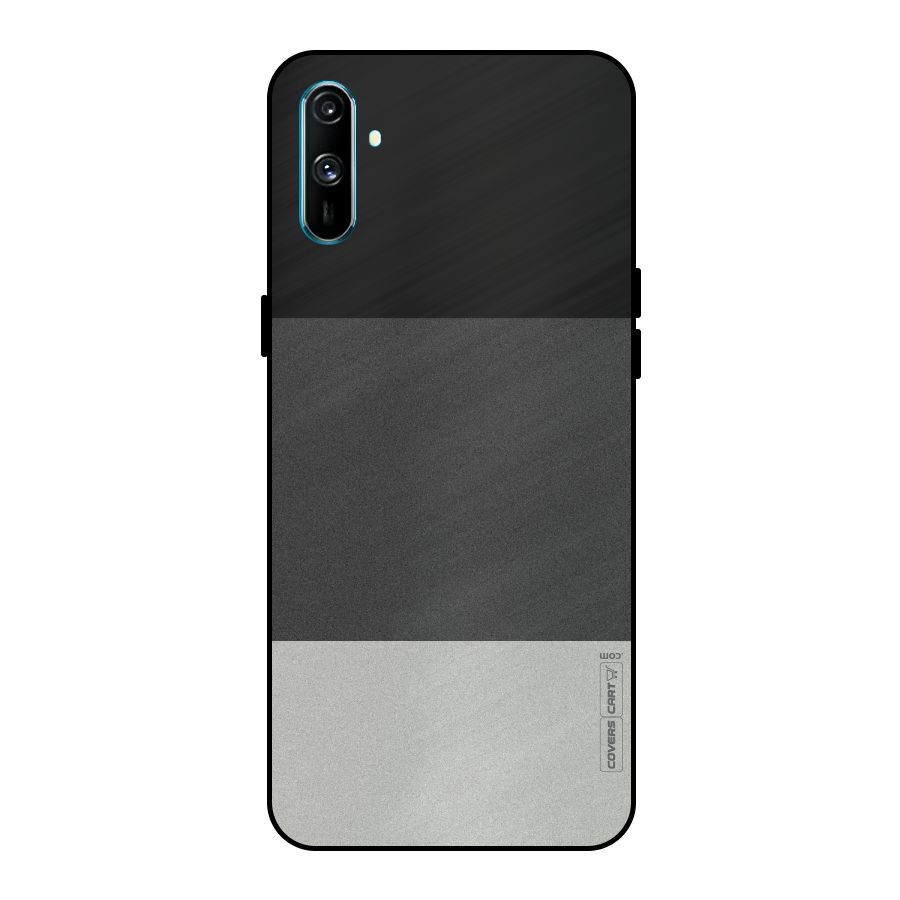 Pastel Black and Grey Metal Back Case for Realme C3