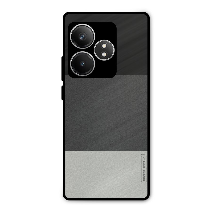 Pastel Black and Grey Metal Back Case for Realme GT 6T