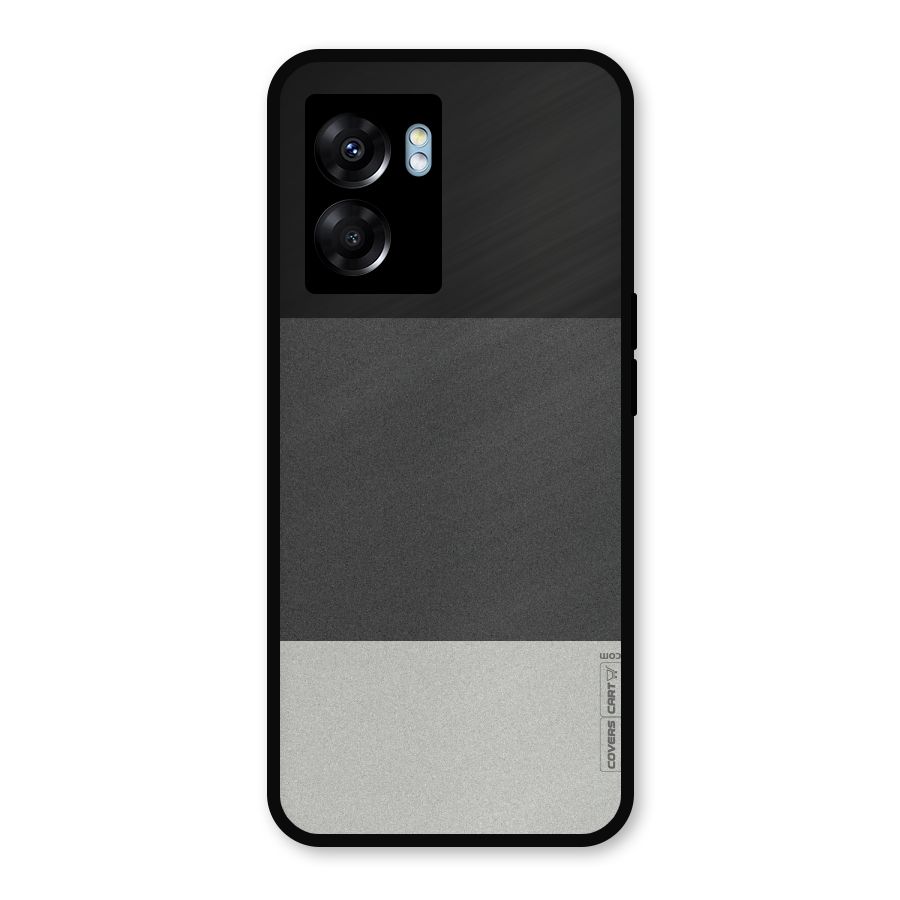 Pastel Black and Grey Metal Back Case for Realme Narzo 50 5G
