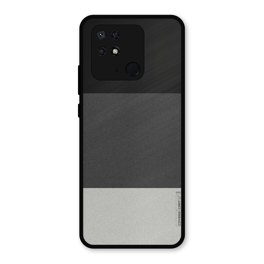 Pastel Black and Grey Metal Back Case for Redmi 10 Power