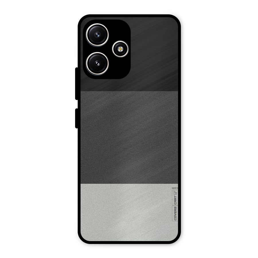 Pastel Black and Grey Metal Back Case for Redmi 12 5G