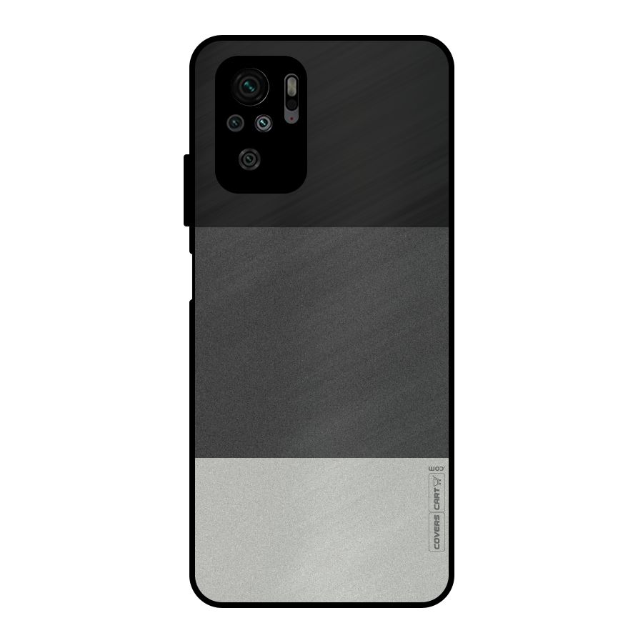 Pastel Black and Grey Metal Back Case for Redmi Note 10S