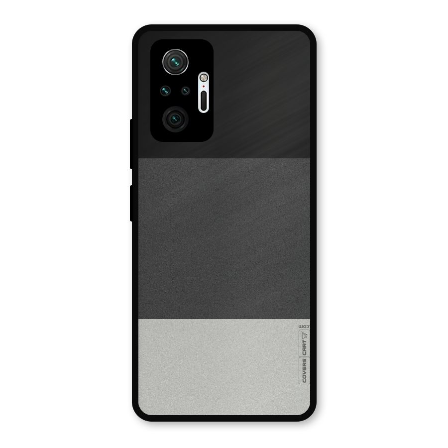 Pastel Black and Grey Metal Back Case for Redmi Note 10 Pro