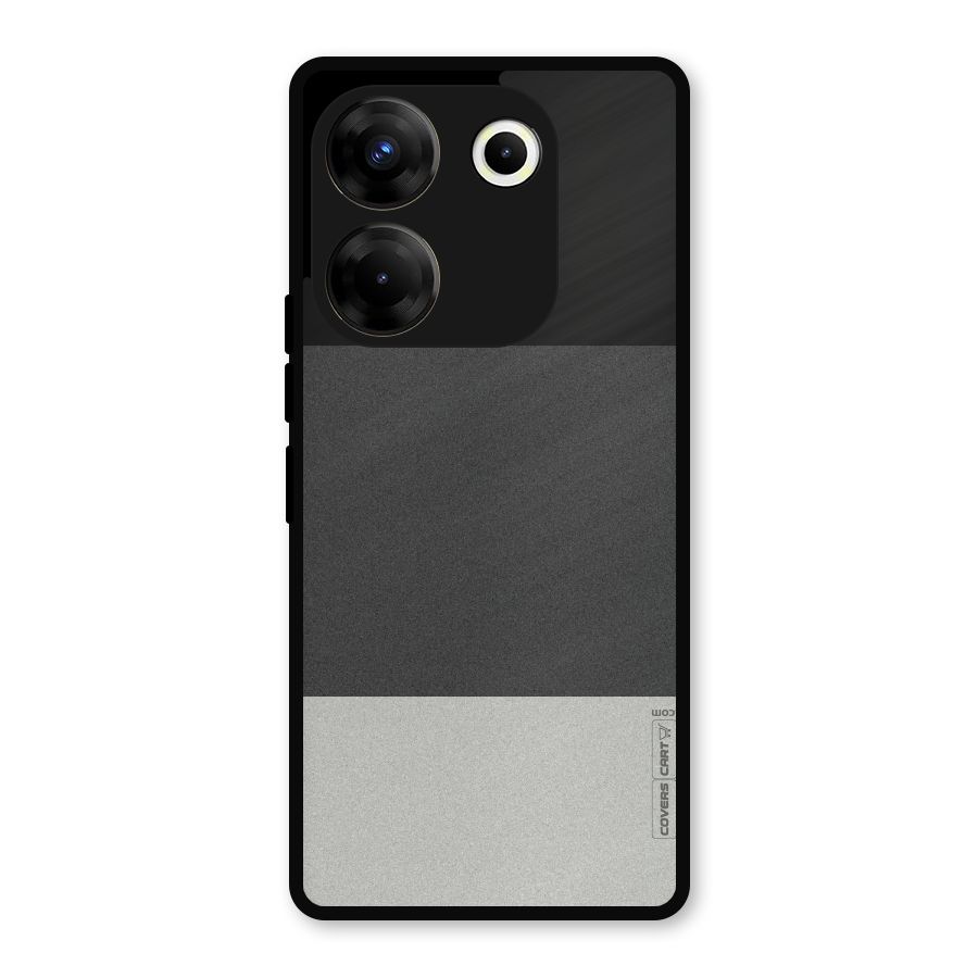 Pastel Black and Grey Metal Back Case for Tecno Camon 20 Pro