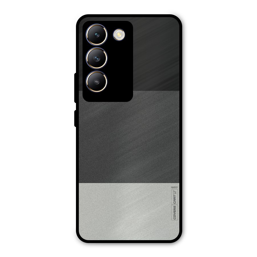 Pastel Black and Grey Metal Back Case for Vivo T3 5G